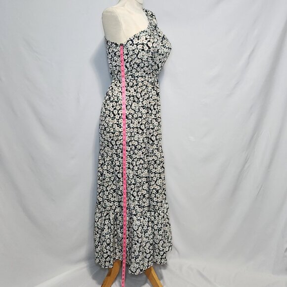 PrettyGarden Black Floral Print One-Shoulder Dress Size L - Picture 8 of 13